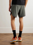 DISTRICT VISION - Virasana Straight-Leg Logo-Print Stretch-Jersey Drawstring Shorts - Gray