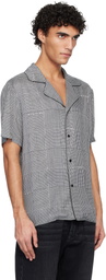 Balmain Black & White Pyjama Printed Prince of Wales Shirt