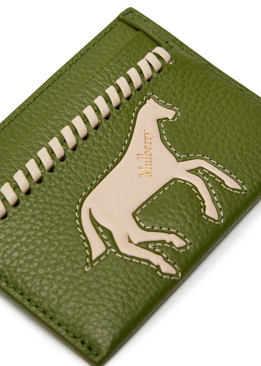 Mulberry Appliquéd Grained Leather Card Holder - Green - One Size