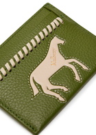 Mulberry Appliquéd Grained Leather Card Holder - Green - One Size