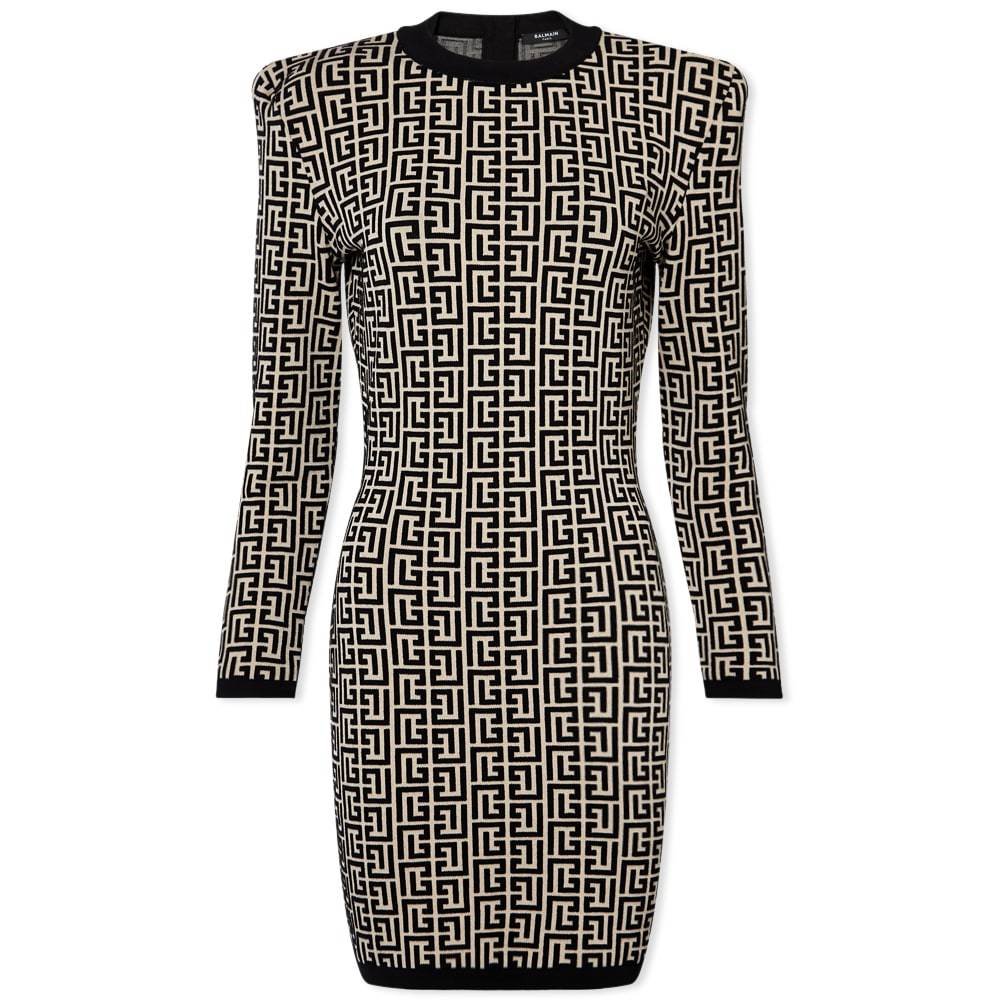 Balmain Jacquard Monogram Logo Mini Dress Balmain