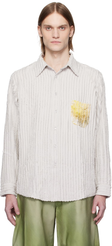 Photo: Collina Strada Gray Flower Drip Convention Shirt