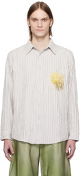 Collina Strada Gray Flower Drip Convention Shirt