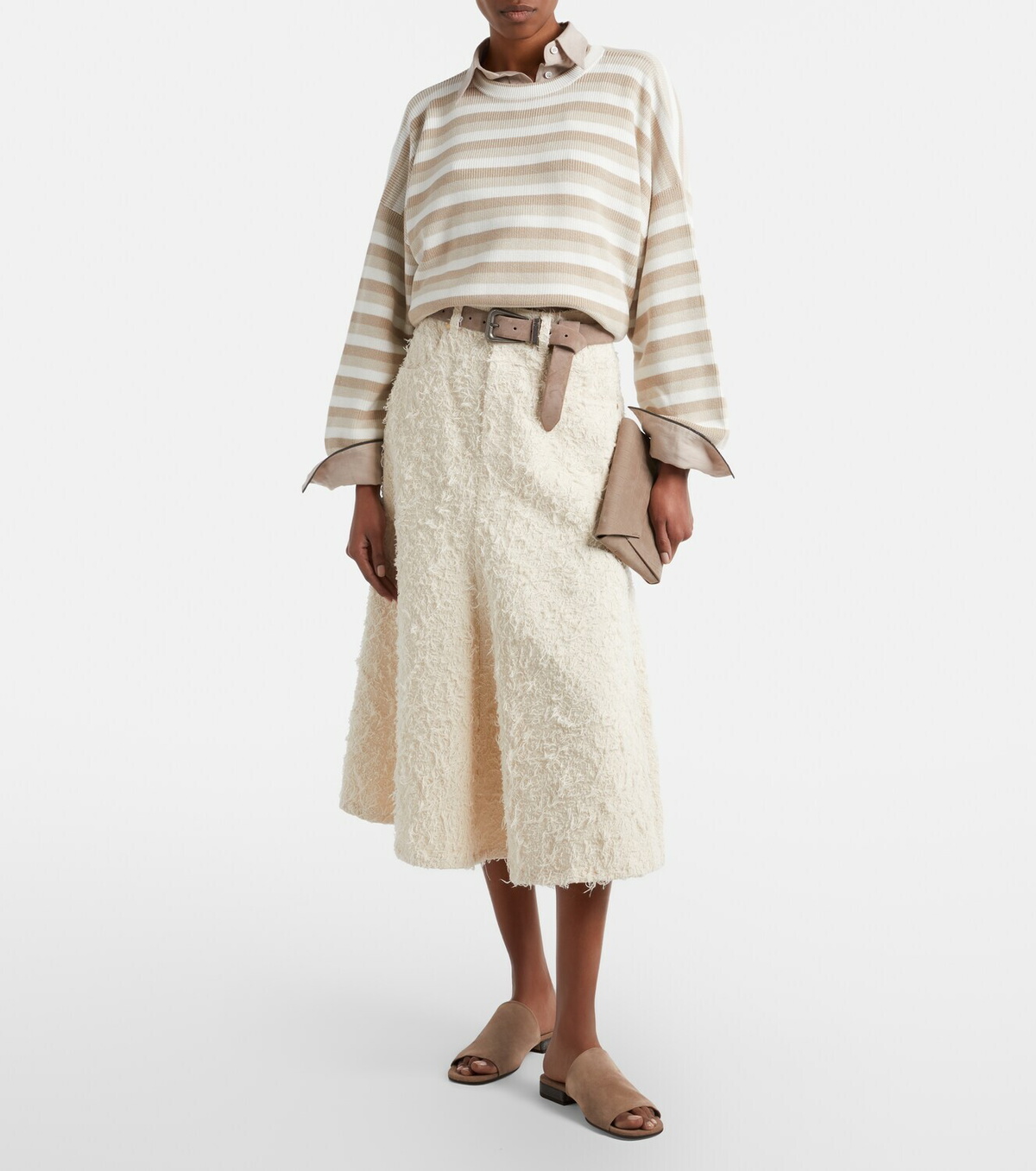 Brunello Cucinelli Denim midi skirt