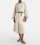 Brunello Cucinelli Denim midi skirt