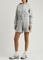 Represent Owners Club Cropped Hooded Cotton Sweatshirt Light Grey