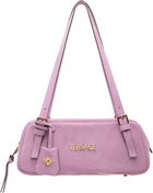 Versace Pink 'Versace Tag' Suede Bowling Bag