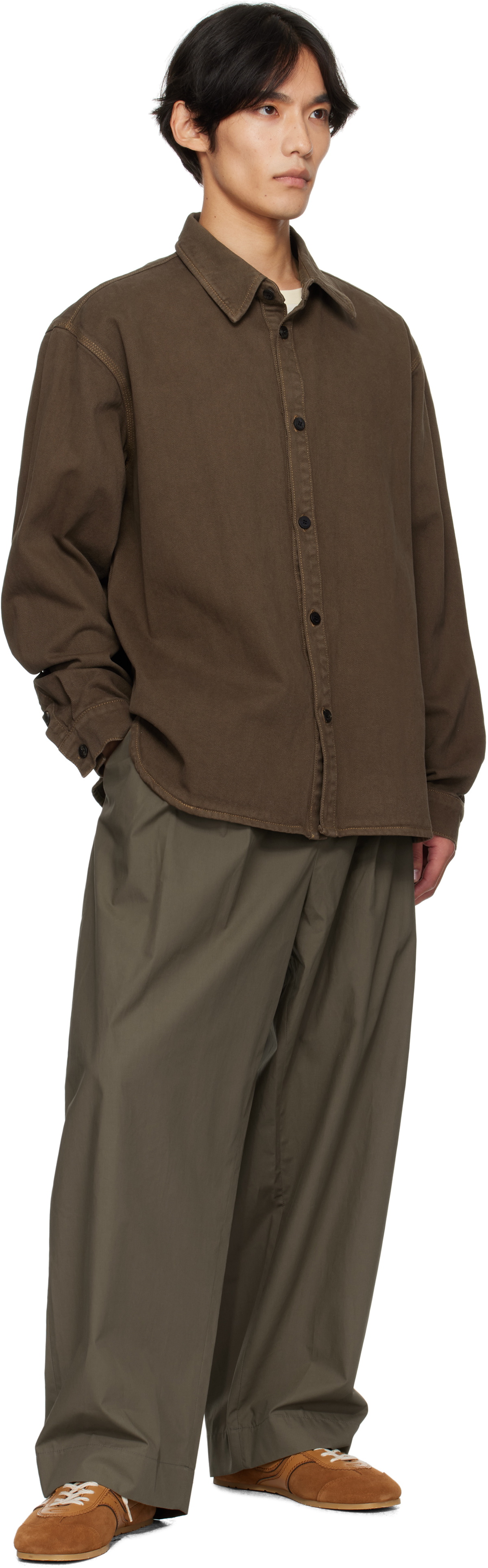 LE17SEPTEMBRE Brown Button Denim Shirt