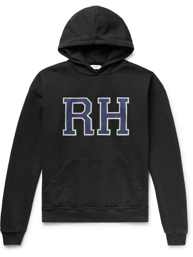 Photo: RHUDE - Oversized Logo-Print Loopback Cotton-Jersey Hoodie - Black - S