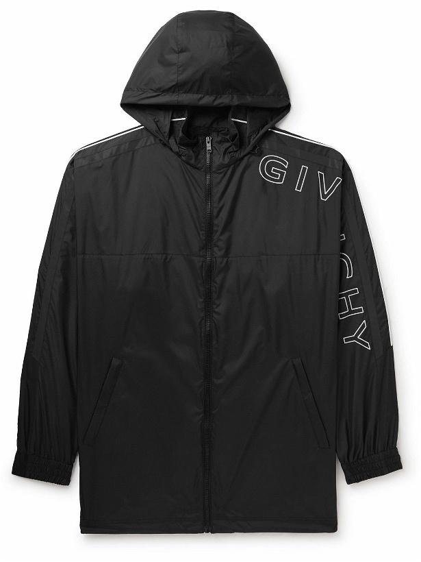Photo: Givenchy - Logo-Embroidered Shell Hooded Jacket - Black