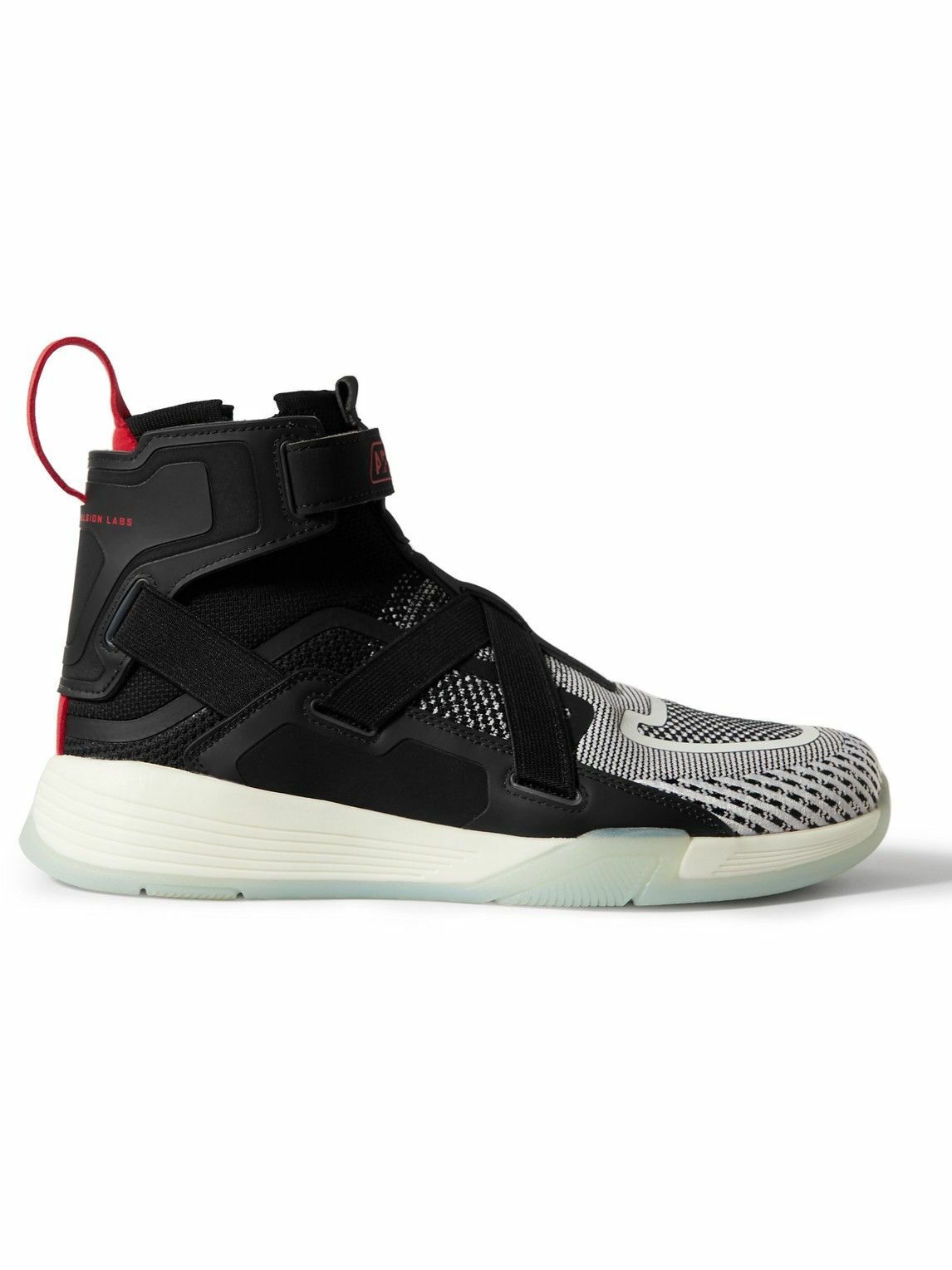 Photo: APL Athletic Propulsion Labs - Superfuture TechLoom and TPU High-Top Running Sneakers - Black