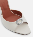 Amina Muaddi Mini Camelia embellished leather mules