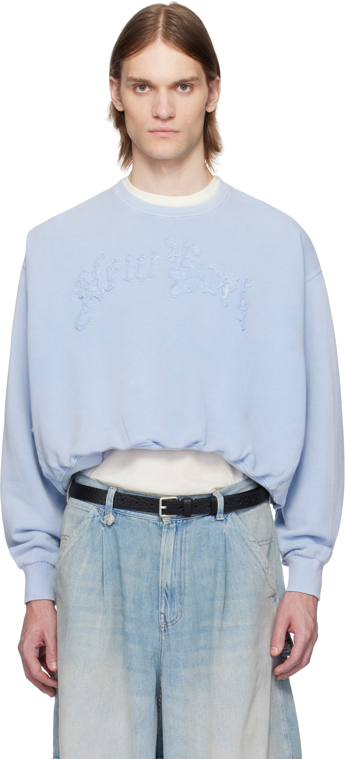 R13 Black Battle Punk Oversized Crewneck Sweatshirt R13 R13 Black Battle Punk Oversized Crewneck Sweatshirt R13