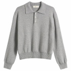 DUNST Women's Collared Sweater in Melange Grey