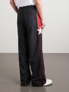 AMIRI - Straight-Leg Logo-Embroidered Striped Shell Sweatpants - Black