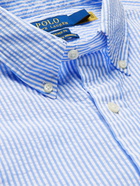 Polo Ralph Lauren - Button-Down Collar Striped Cotton-Seersucker Shirt - Blue