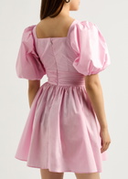 Rotate Sunday Puff-sleeve Cotton-poplin Mini Dress Light Pink