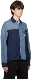 Izzue Blue & Indigo Patched Denim Shirt