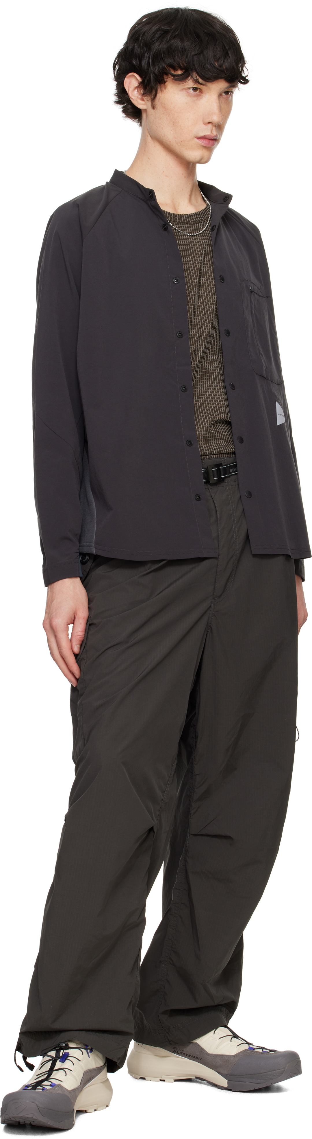 2025新商品 Collar Band Base Fleece Gray & Black wander and Shirt Wander and トップス