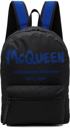 Alexander McQueen Black Graffiti Metropolitan Backpack