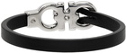 Salvatore Ferragamo Black Gancini Hook Bracelet