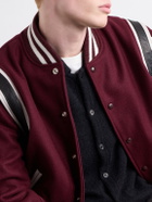 Golden Bear - The Hayes Leather Trimmed Wool-Blend Jacket - Red
