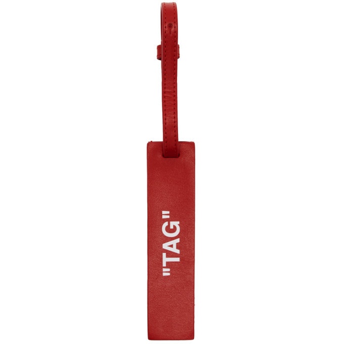 Photo: Off-White Red Quote Luggage Tag