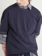 LEMAIRE - Cotton and Linen-Blend Jersey T-Shirt - Blue