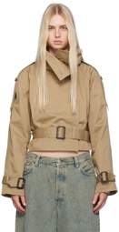 Acne Studios Beige Double-Breasted Trench Jacket