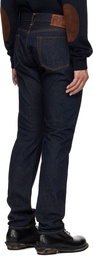 RRL Navy Slim Fit Once-Washed Selvedge Jeans