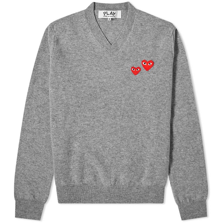 Photo: Comme des Garcons Play Double Heart V Neck Knit