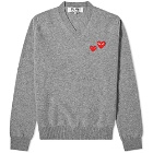 Comme des Garcons Play Double Heart V Neck Knit