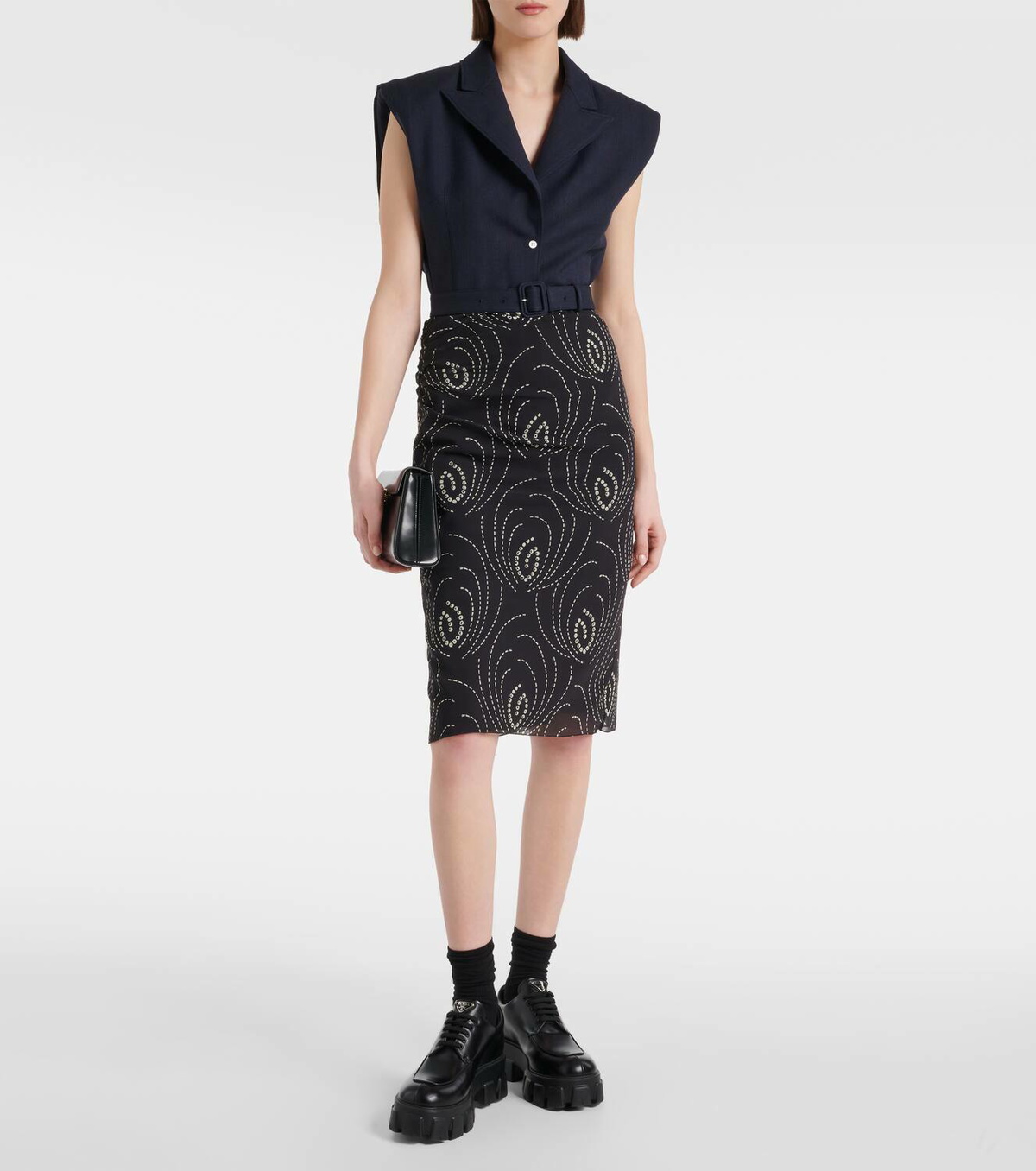 Prada Pinstripe oversized virgin wool vest