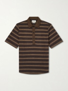 Oliver Spencer - Stanfield Striped Organic Cotton Polo Shirt - Brown