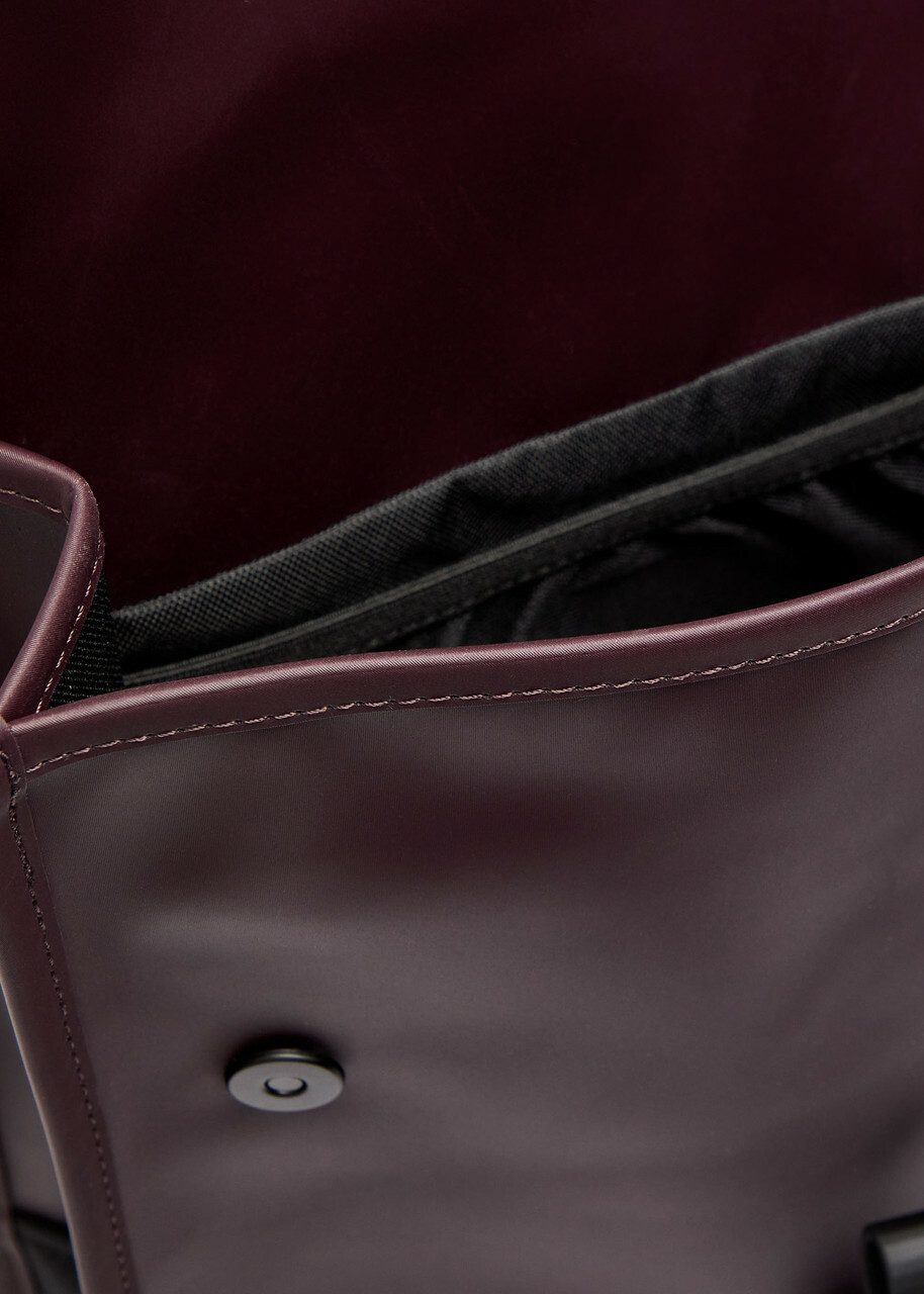 Rains Mini Rubberised Backpack - Burgundy - One Size