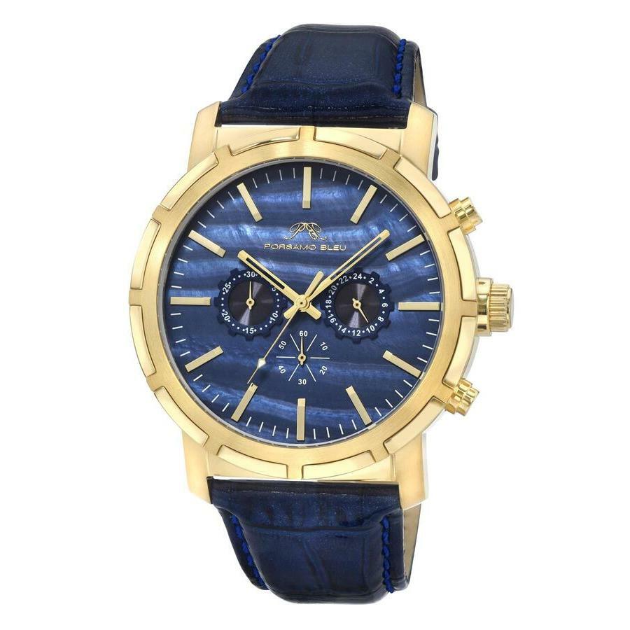Porsamo Bleu Nyc Chrono Chronograph Quartz Blue Dial Mens Watch 1282BNYL