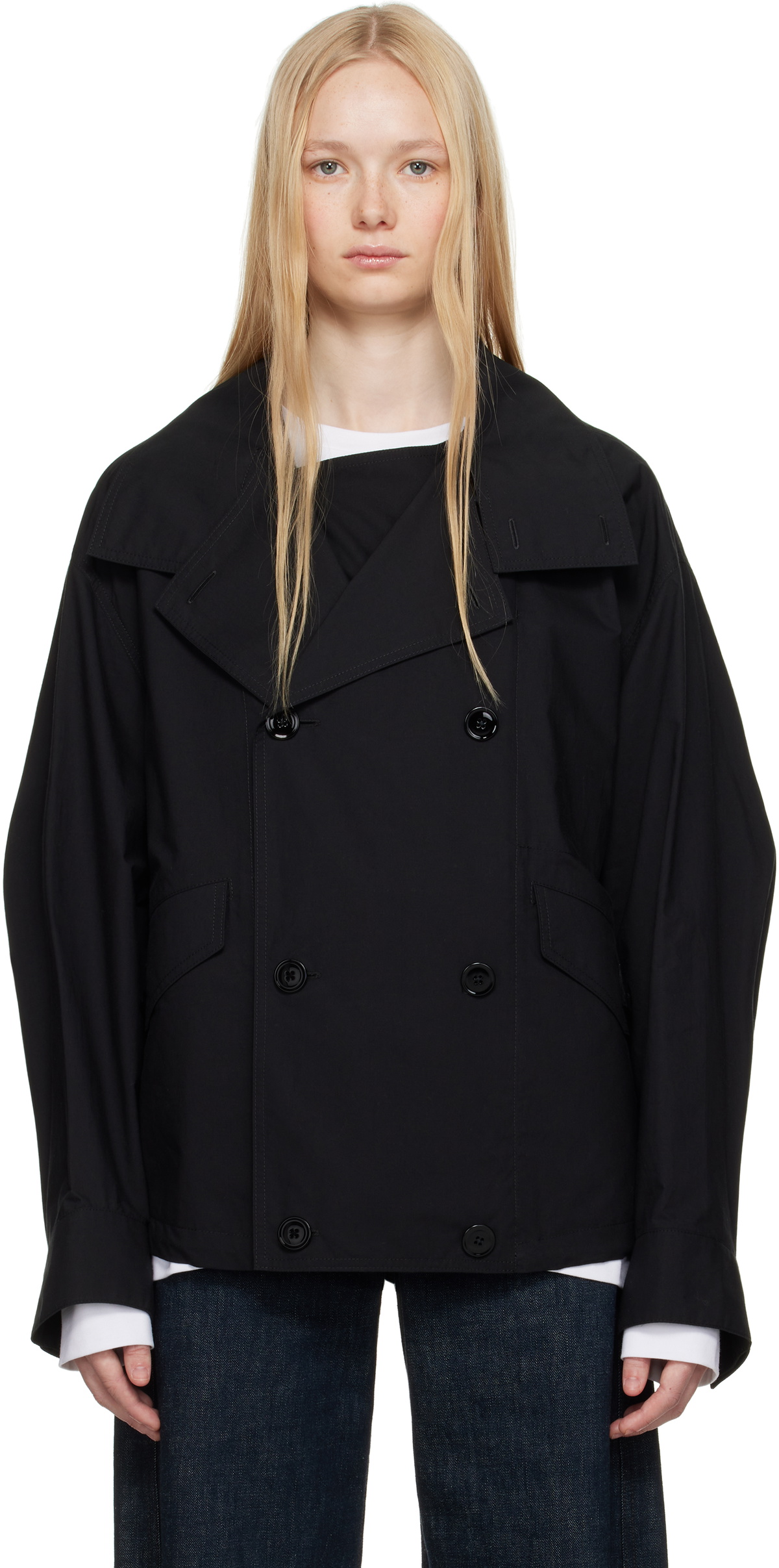 LEMAIRE Black Double Flap Light Jacket Lemaire