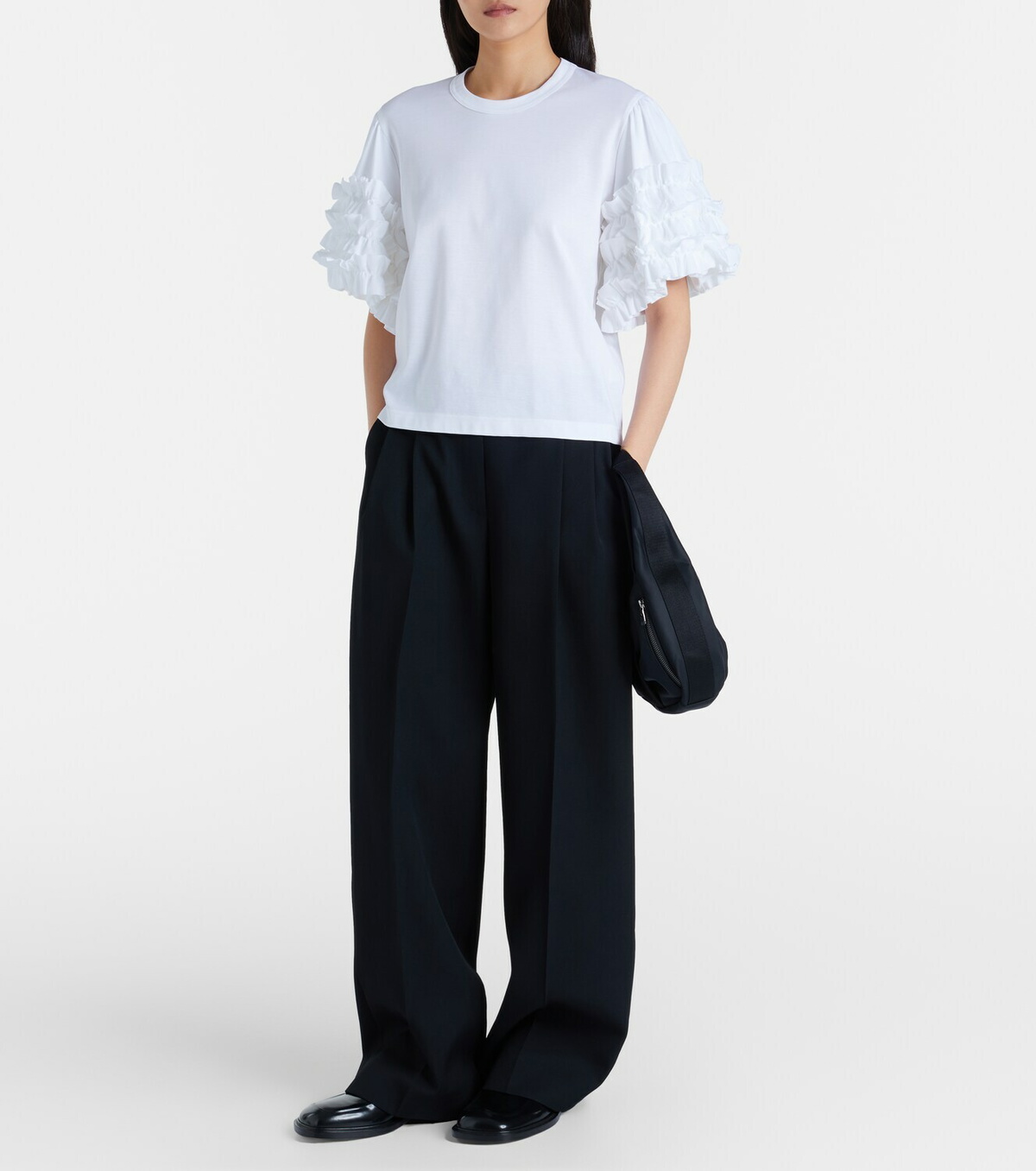 Noir Kei Ninomiya Ruffled cotton T-shirt