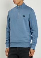 Fred Perry Half-zip Cotton Sweatshirt Blue