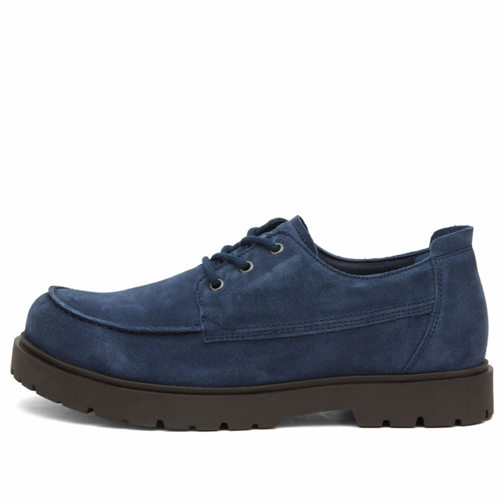 Photo: Birkenstock Men's Highwood Moc Lace Low in New Navy Suede