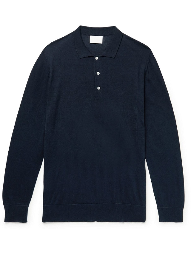 Photo: Handvaerk - Mercerised Pima Cotton Polo Shirt - Blue