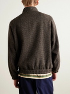 Auralee - Wool, Alpaca and Silk-Blend Tweed Bomber Jacket - Brown