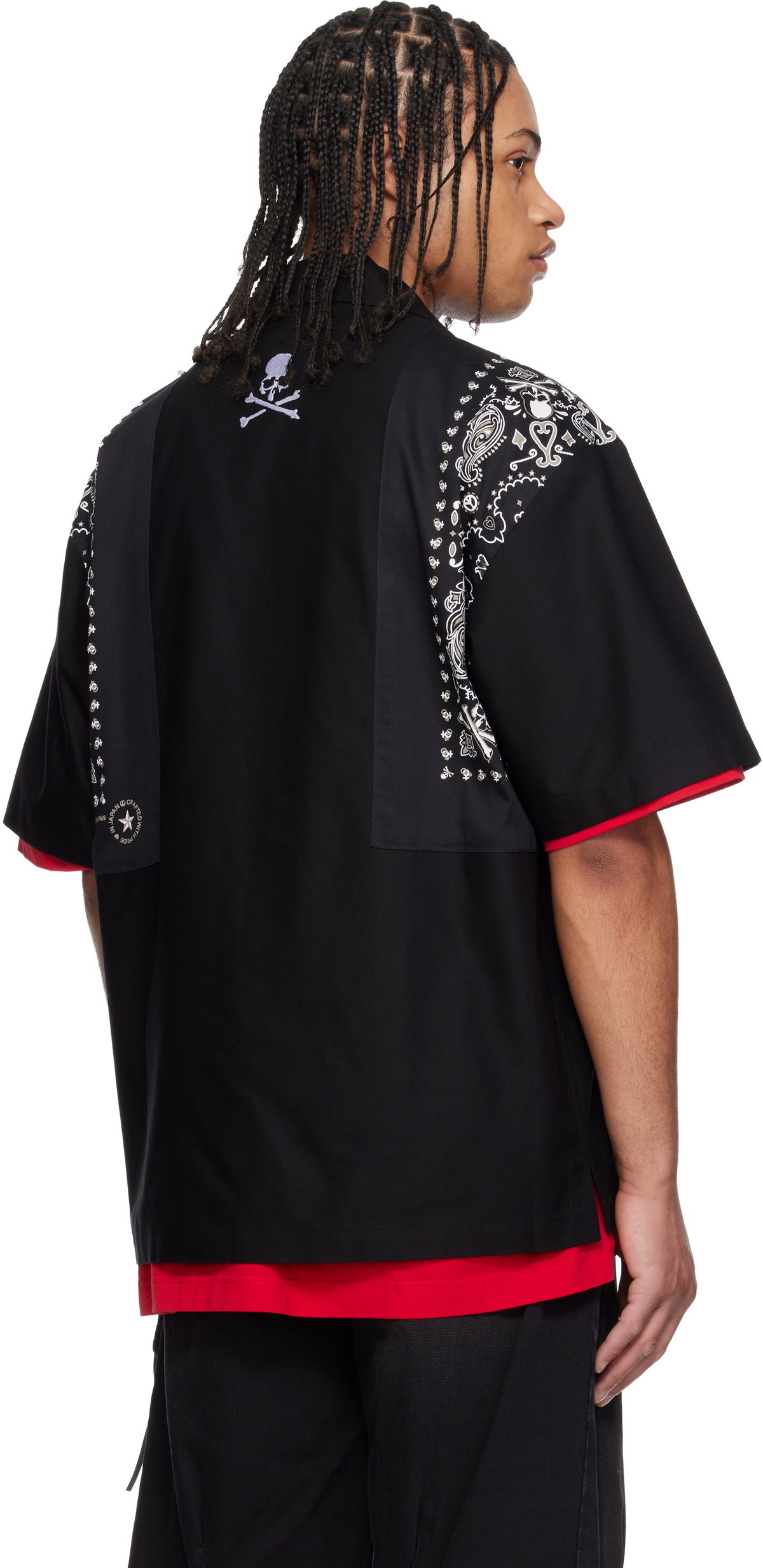 mastermind JAPAN Black Bandana Short Sleeve Shirt