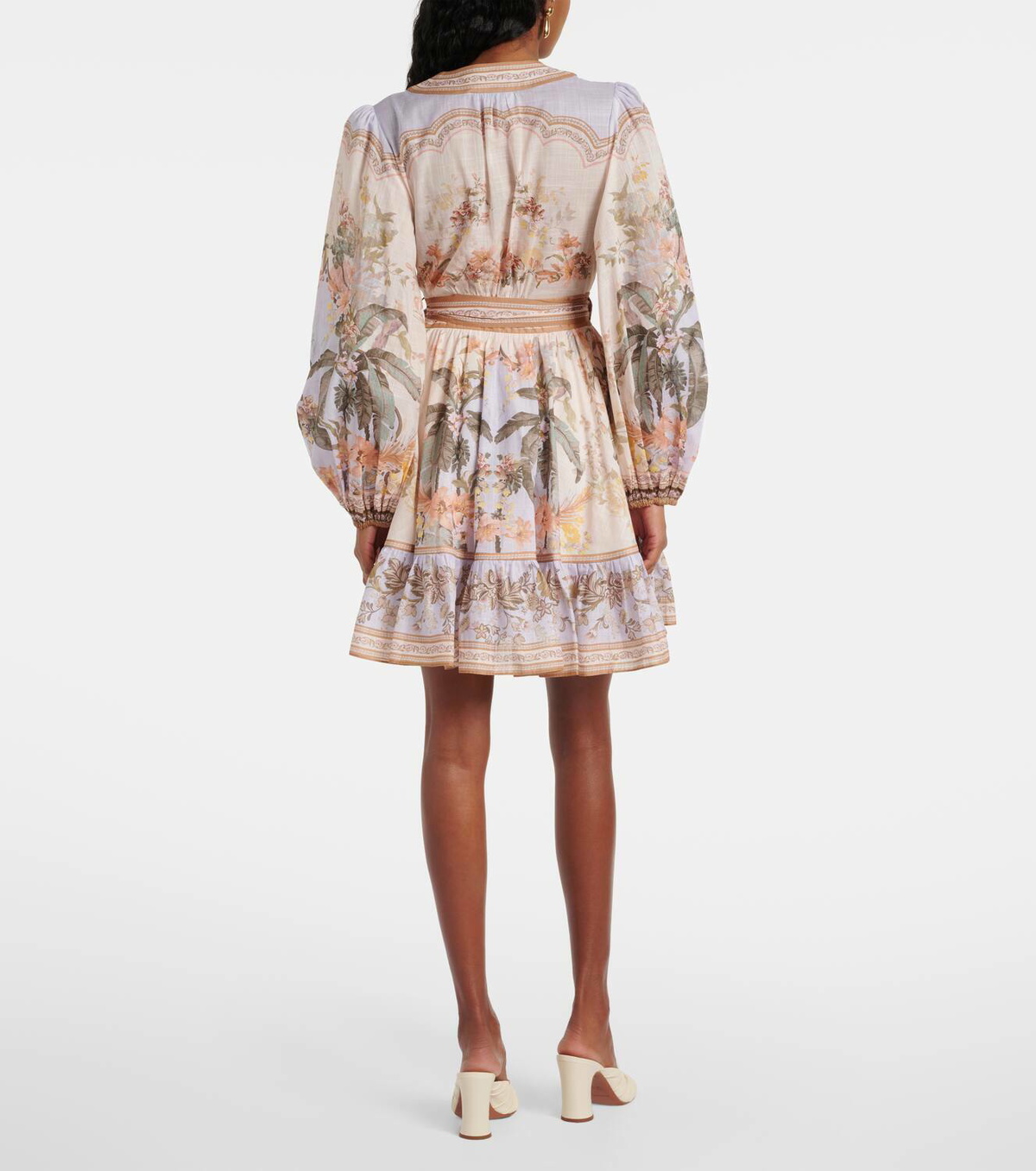 Zimmermann Wylie printed cotton wrap mini dress Zimmermann