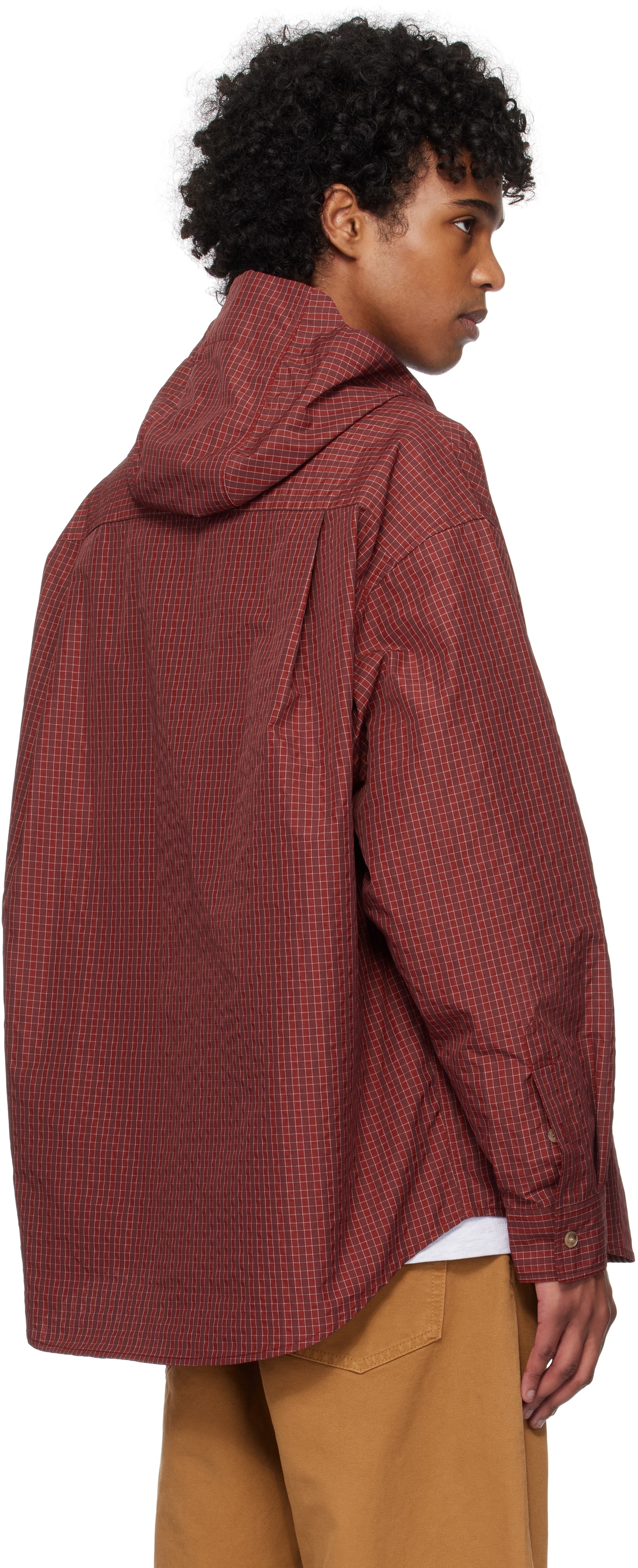 Kijun Red Check Hoodie Shirt