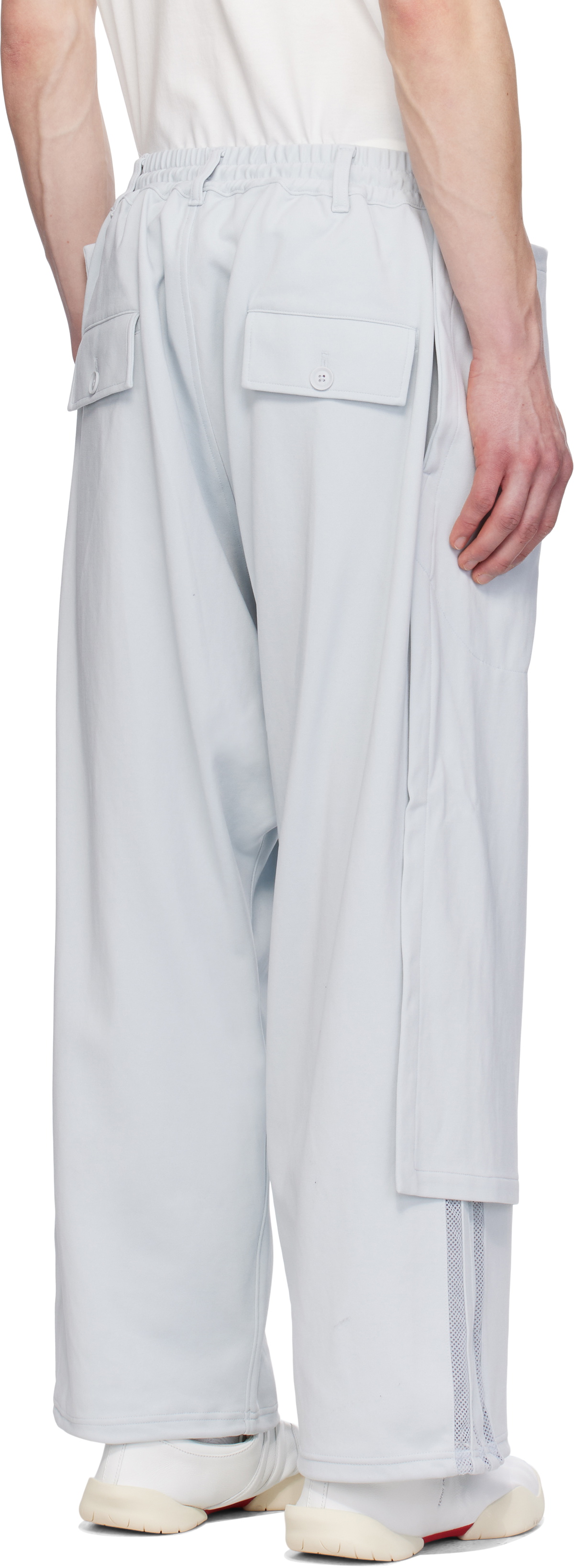 Y-3 Gray 3-Stripes Openhem TP Sweatpants