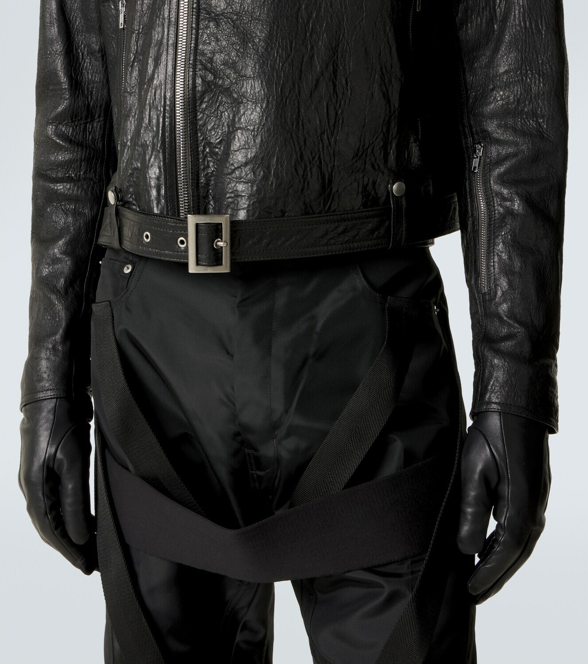 Rick Owens Dracubiker belted leather jacket