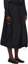 YOHJI YAMAMOTO Black PE Twill R-Volume Midi Skirt