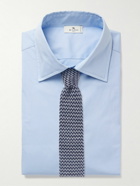 Etro - Slim-Fit Cotton-Blend Poplin Shirt - Blue