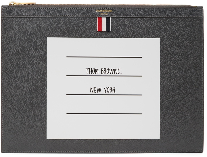 Photo: Thom Browne Grey Medium Pouch